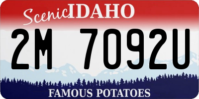 ID license plate 2M7092U