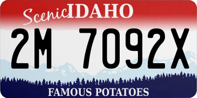 ID license plate 2M7092X