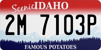 ID license plate 2M7103P