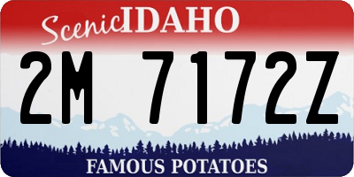 ID license plate 2M7172Z