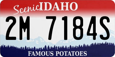 ID license plate 2M7184S