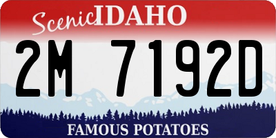 ID license plate 2M7192D