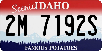 ID license plate 2M7192S