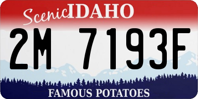 ID license plate 2M7193F