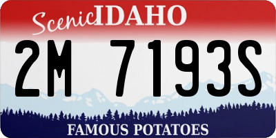 ID license plate 2M7193S