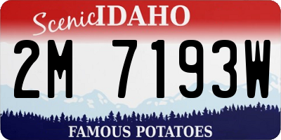 ID license plate 2M7193W