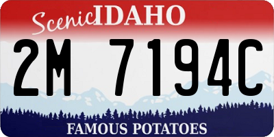 ID license plate 2M7194C