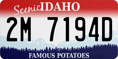 ID license plate 2M7194D