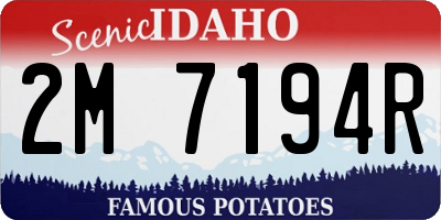 ID license plate 2M7194R