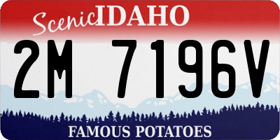 ID license plate 2M7196V