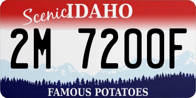 ID license plate 2M7200F