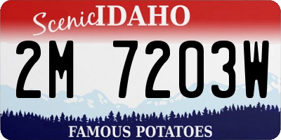 ID license plate 2M7203W