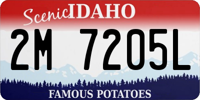 ID license plate 2M7205L