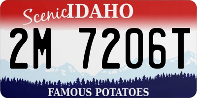 ID license plate 2M7206T