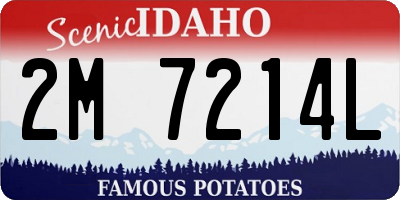 ID license plate 2M7214L
