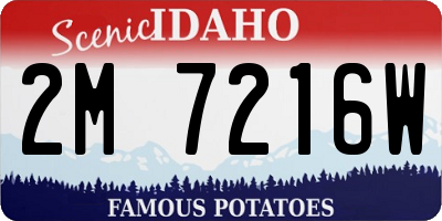 ID license plate 2M7216W