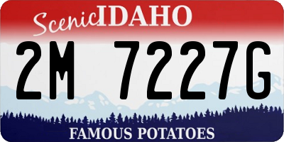 ID license plate 2M7227G