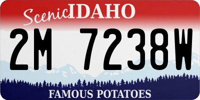 ID license plate 2M7238W