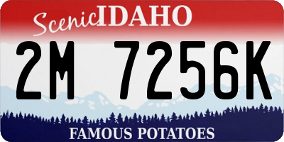 ID license plate 2M7256K
