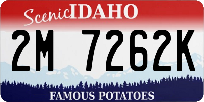 ID license plate 2M7262K
