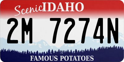 ID license plate 2M7274N
