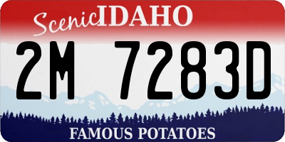 ID license plate 2M7283D