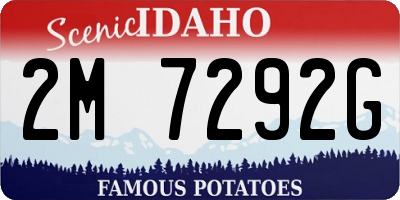 ID license plate 2M7292G