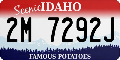 ID license plate 2M7292J