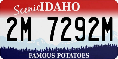 ID license plate 2M7292M