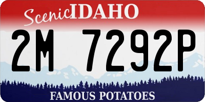 ID license plate 2M7292P