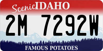 ID license plate 2M7292W