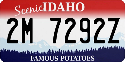 ID license plate 2M7292Z
