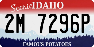 ID license plate 2M7296P