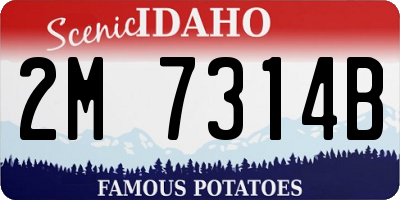 ID license plate 2M7314B