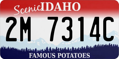 ID license plate 2M7314C