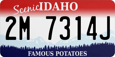 ID license plate 2M7314J