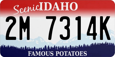 ID license plate 2M7314K