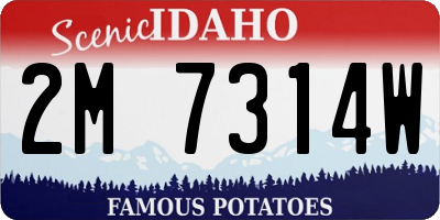 ID license plate 2M7314W