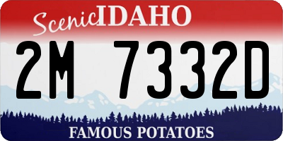 ID license plate 2M7332D