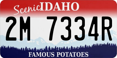ID license plate 2M7334R