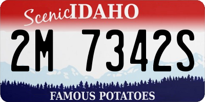 ID license plate 2M7342S