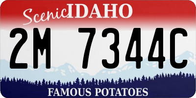 ID license plate 2M7344C
