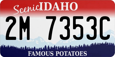 ID license plate 2M7353C