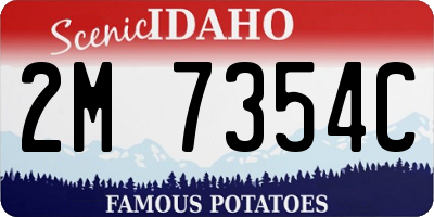 ID license plate 2M7354C