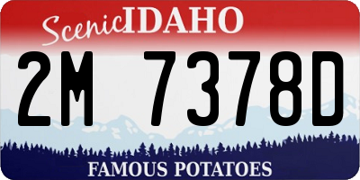 ID license plate 2M7378D
