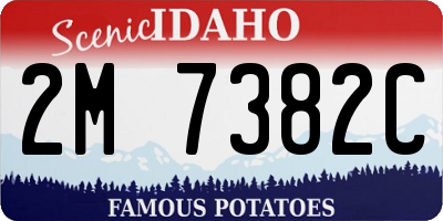 ID license plate 2M7382C
