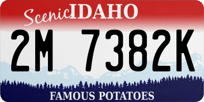 ID license plate 2M7382K