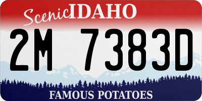 ID license plate 2M7383D