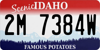 ID license plate 2M7384W