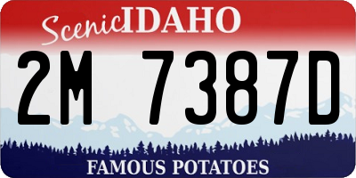 ID license plate 2M7387D